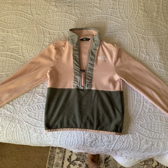 The North Face Women's Two-Tone Sweater - Pink and Gray Barely worn-zipper works - Picture 1 of 8